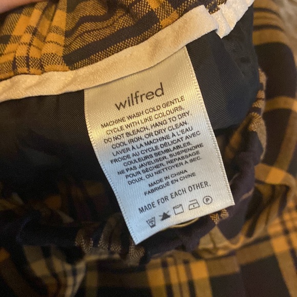 Wilfred Darontal Pants Plaid Brown Yellow Check Cropped Ankle Length - Picture 10 of 11